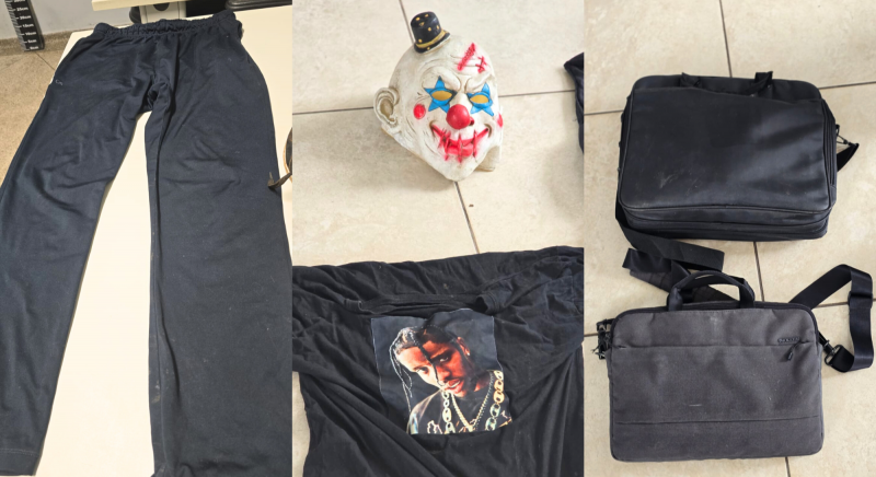 Na casa de autor, PM localizou bens das vítimas e outros objetos suspeitos, como máscara de palhaço 