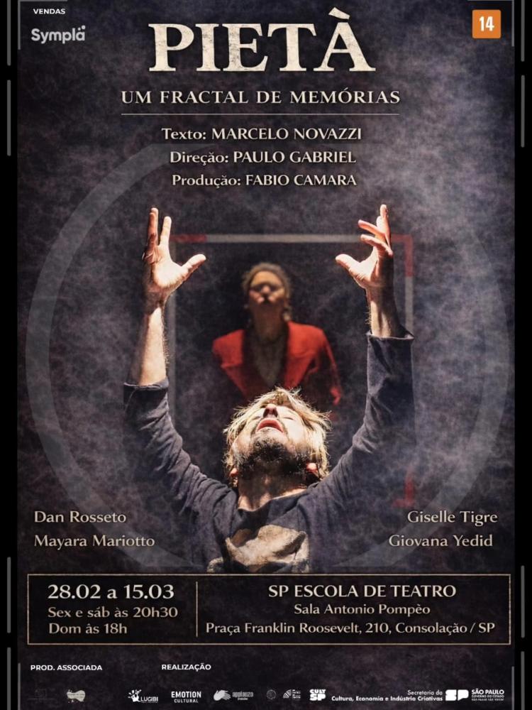 Pieta: Dan Rosseto dirige a peça e é protagonista