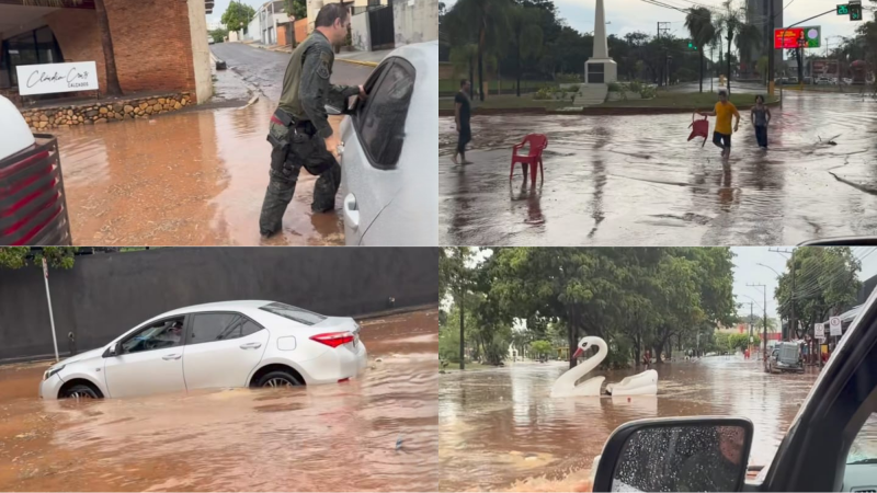 Polícia Ambiental ajudou populares a resgatar veículo, mesas, cadeiras, entre outros produtos levados