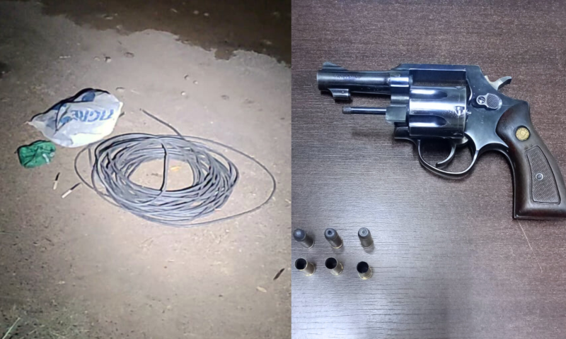 Fios, facas e arma utilizada por policial foram recolhidas para perícia