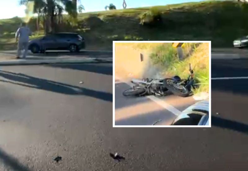 Acidente envolvendo moto ocorreu na Avenida Manoel Goulart, na manhã deste sábado