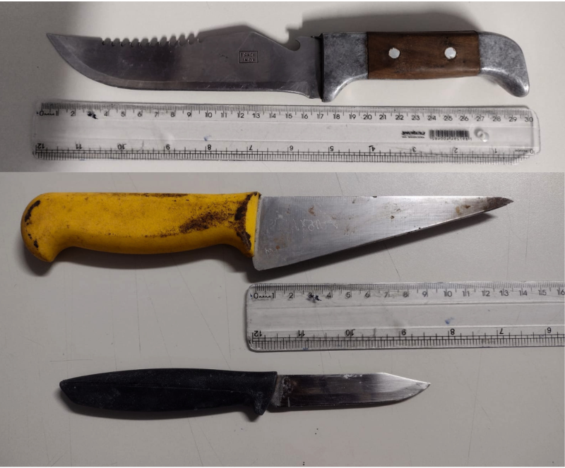 Autores foram encontrados na SP-270, quando foram flagrados em posse de três facas