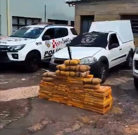 Em utilitário e em uma camionete abandonada em canavial, policiais localizaram porções de drogas