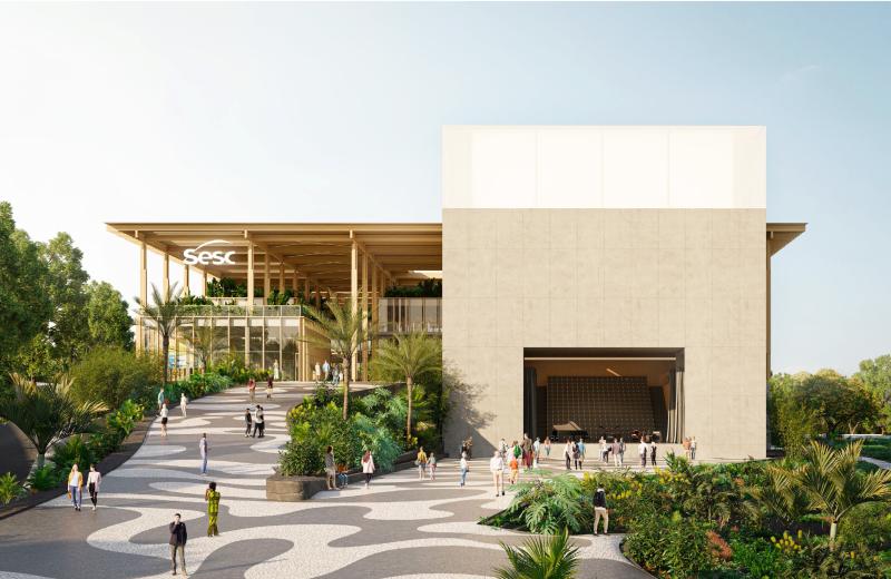 Proposta prevê ambientes voltados à convivência, cultura, esporte, lazer, saúde; na foto, a nova entrada da unidade