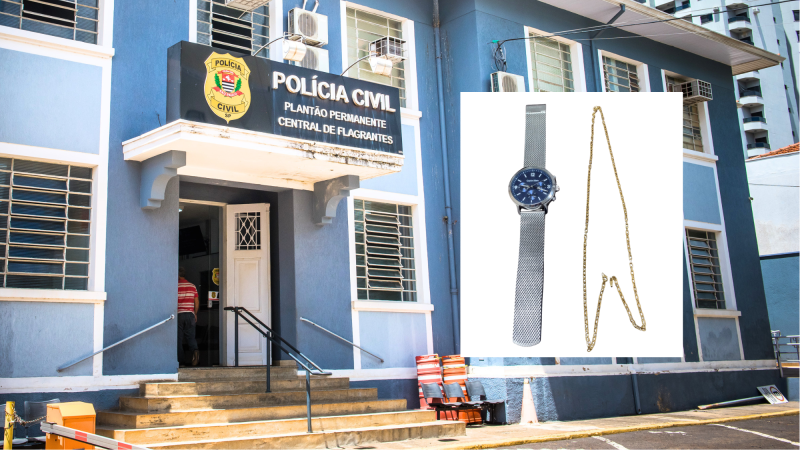 Ajudante foi flagrado em posse de cordão e relógio de pulso que havia acabado de subtrair da vítima