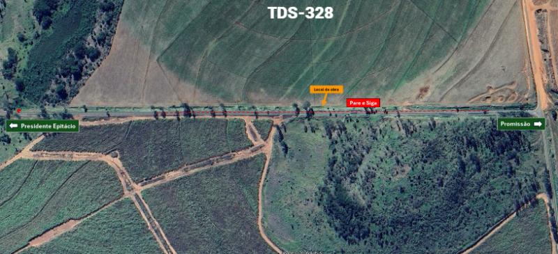 Intervenção desta quarta-feira será no km 0 da vicinal TDS-328