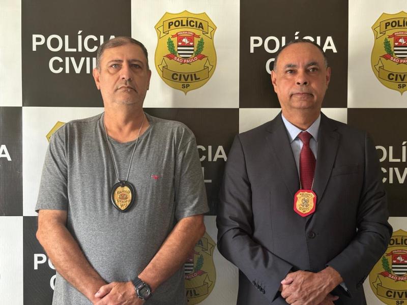 Agente policial Eduardo Marcos de Lima e delegado Clóvis da Silva Santana