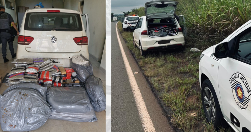 Maconha e skunk foram encontrados em automóvel Fox, em abordagem na Rodovia Arlindo Bettio