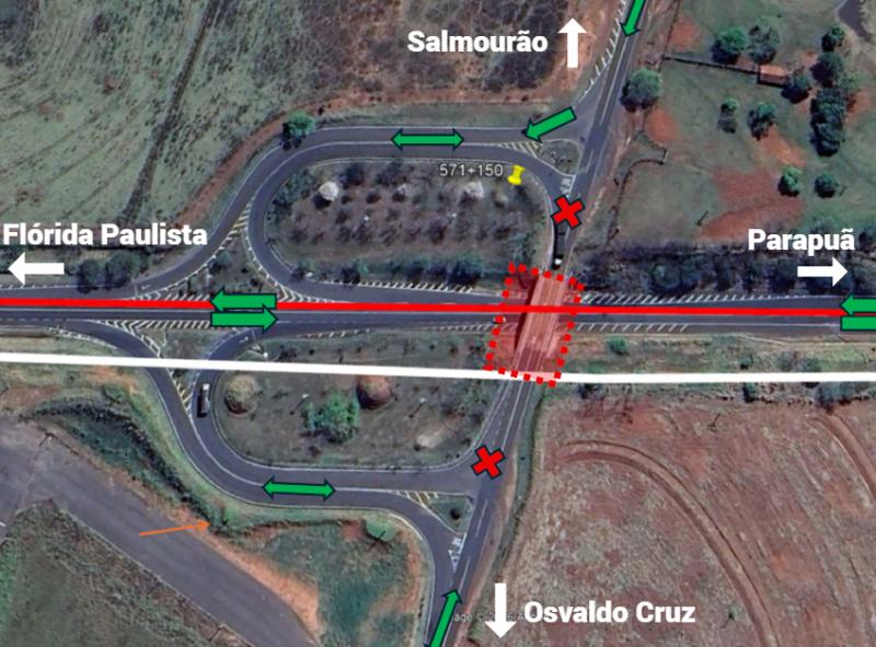 Mudança no tráfego começa nesta quinta para obras de implantação de nova estrutura no km 571 da rodovia
