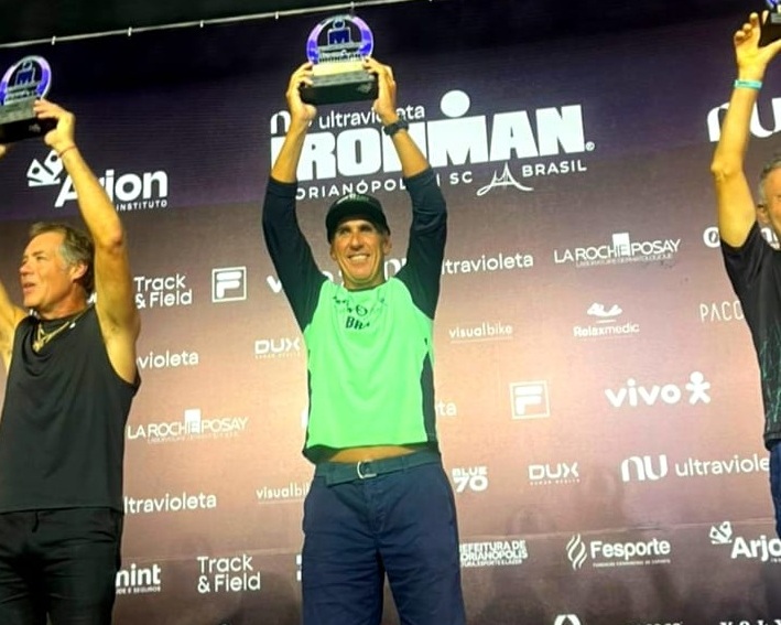 Paulo Leite no pódio: primeiro lugar em Floripa