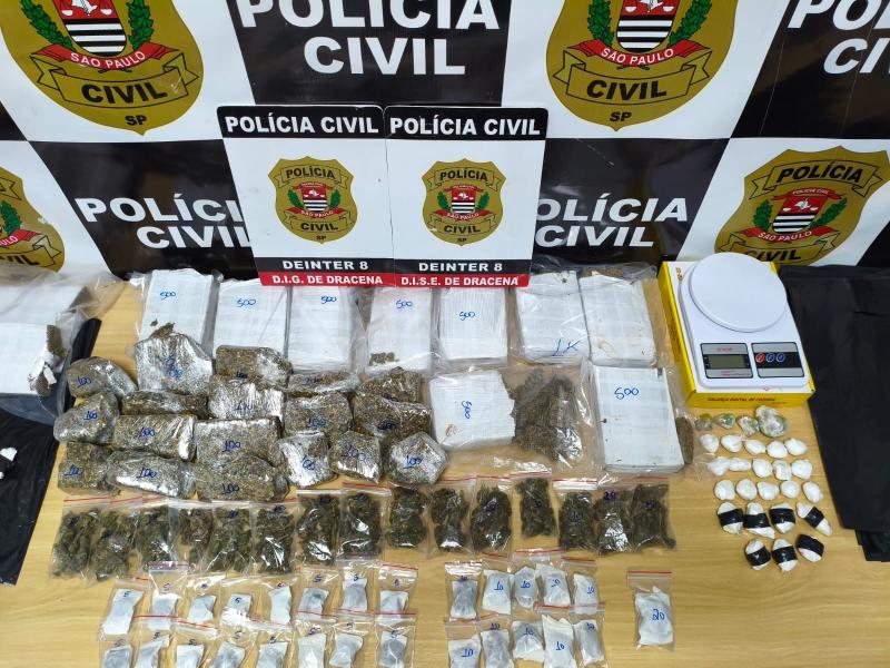 Polícia Civil de Dracena apreende drogas em apartamento, que servia como ponto de armazenamento e distribuição