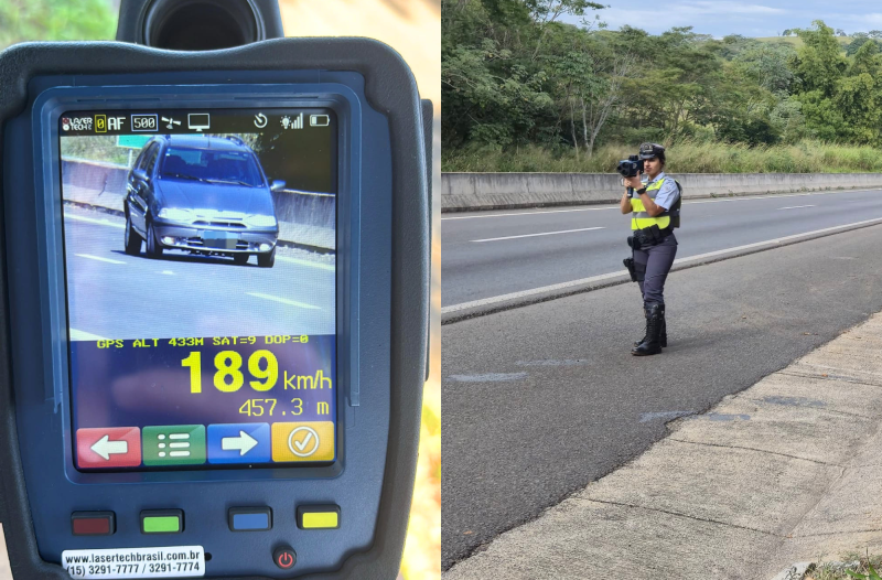 Carro trafegava a 189 km/h em um trecho onde a velocidade máxima permitida é de 100 km/h
