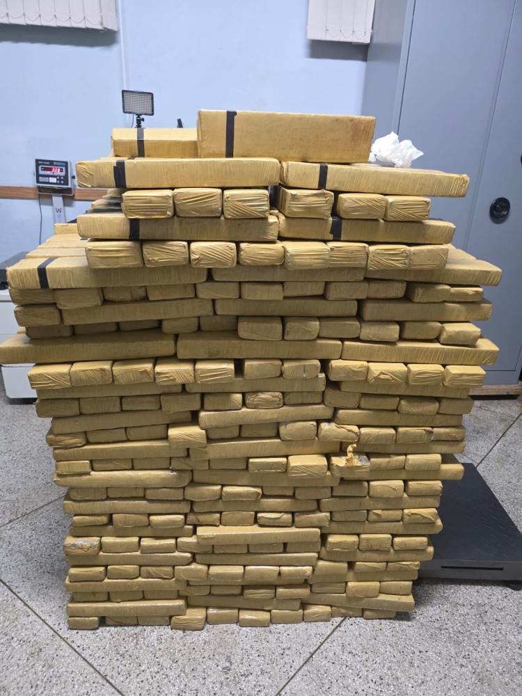 Polícia Militar apreendeu 587 quilos de maconha divididos em tabletes