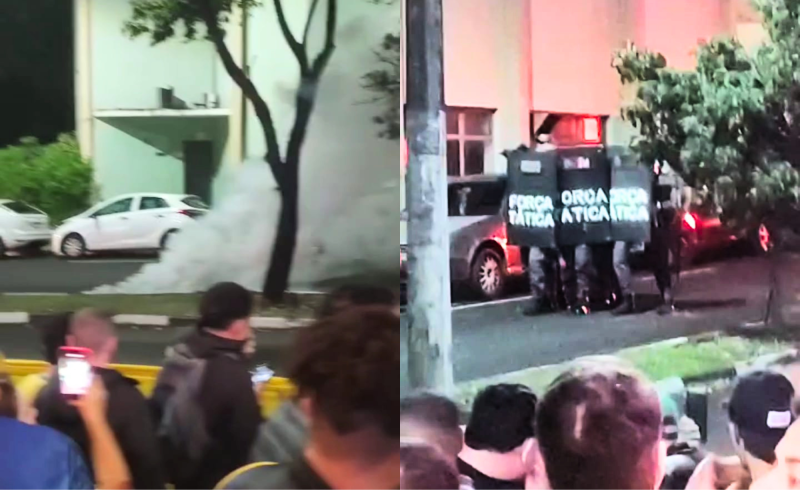 No dia 19, tropa da Força Tática utilizou bombas de gás lacrimogênio para desobstruir avenida de PP