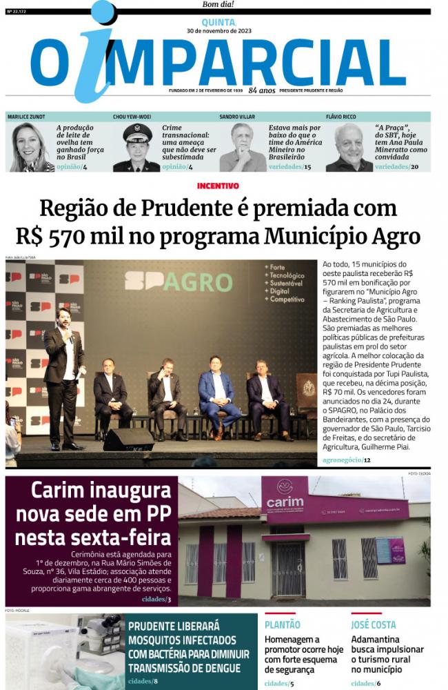 Região de Prudente é premiada com  R$ 570 mil no programa Município Agro - Municípios da região de PP recebem mais de R$ 500 mil por incentivo ao agro 