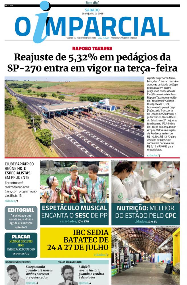 Reajuste de 5,32% em pedágios da SP-270 entra em vigor na terça-feira - Reajuste de 5,32% em pedágios da SP-270 entra em vigor na próxima terça-feira