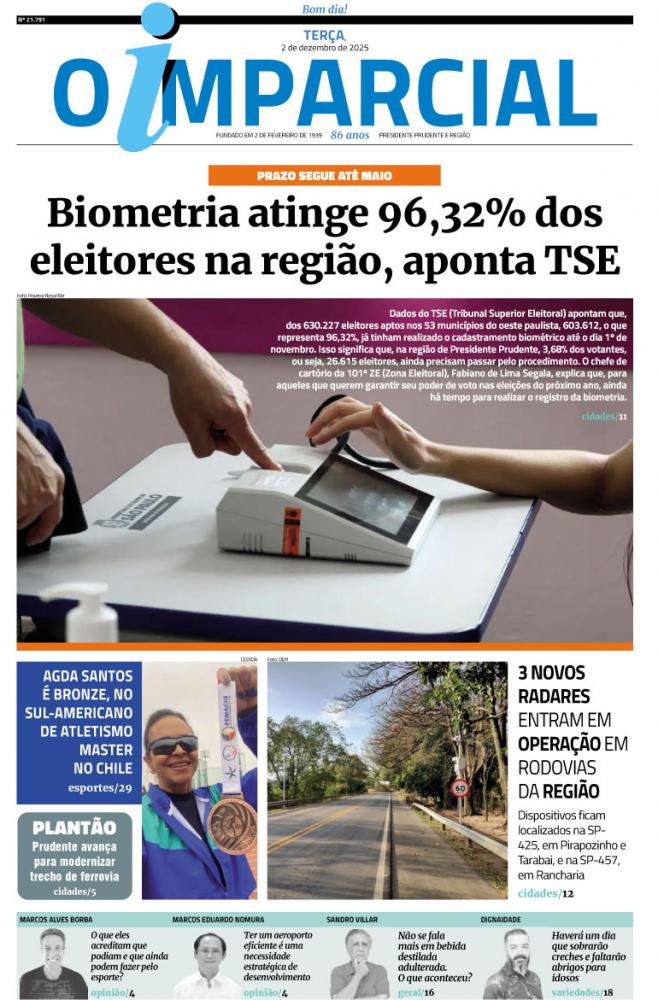 Com 603 mil eleitores cadastrados, biometria atinge 96,32% dos votantes do oeste paulista - Biometria atinge 96,32% dos eleitores na região, aponta TSE