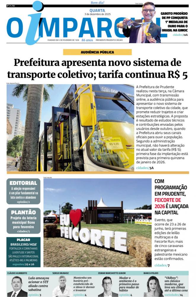 Semob apresenta novo sistema de transporte coletivo e mantém tarifa em R$ 5 em Prudente - Prefeitura apresenta novo sistema de transporte coletivo; tarifa continua R$ 5