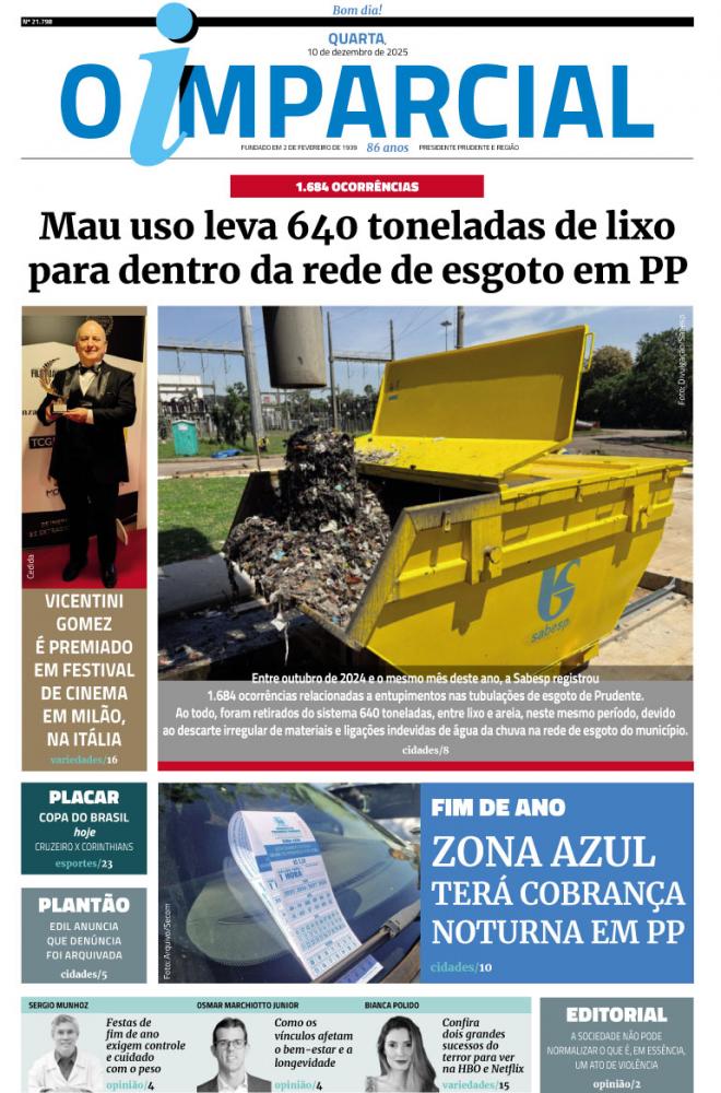 Sabesp registra 1.684 ocorrências de entupimentos nas tubulações de esgoto em Prudente - Mau uso leva 640 toneladas de lixo Mau uso leva 640 toneladas de lixo  para dentro da rede de esgoto em PP