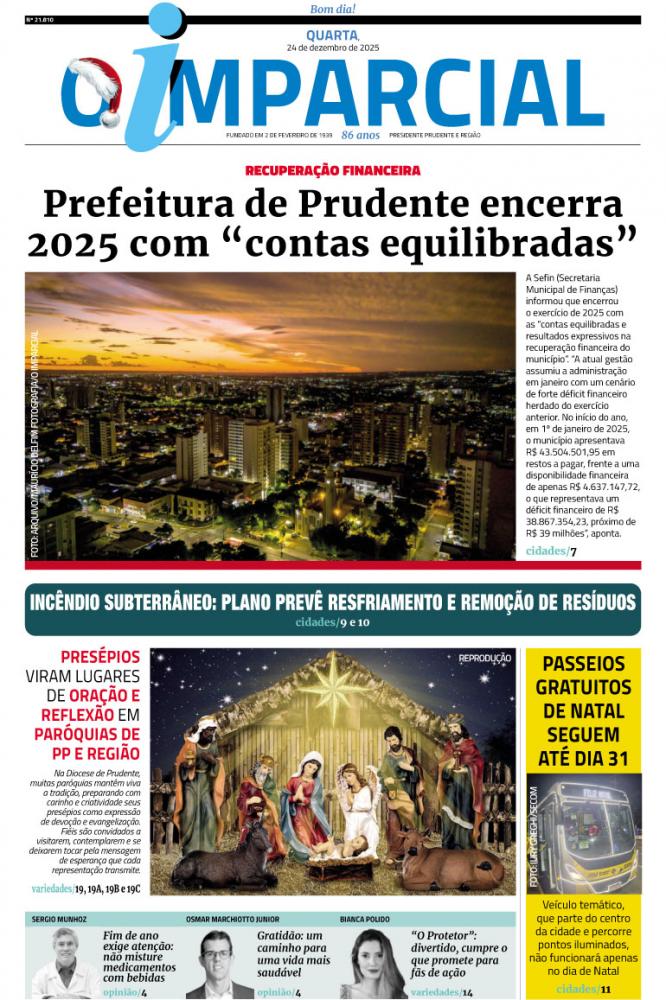 Prefeitura de Prudente afirma ter revertido déficit herdado de R$ 38,8 milhões em 2025 - Prefeitura de Prudente encerra  Prefeitura de Prudente encerra  2025 com contas equilibradas
