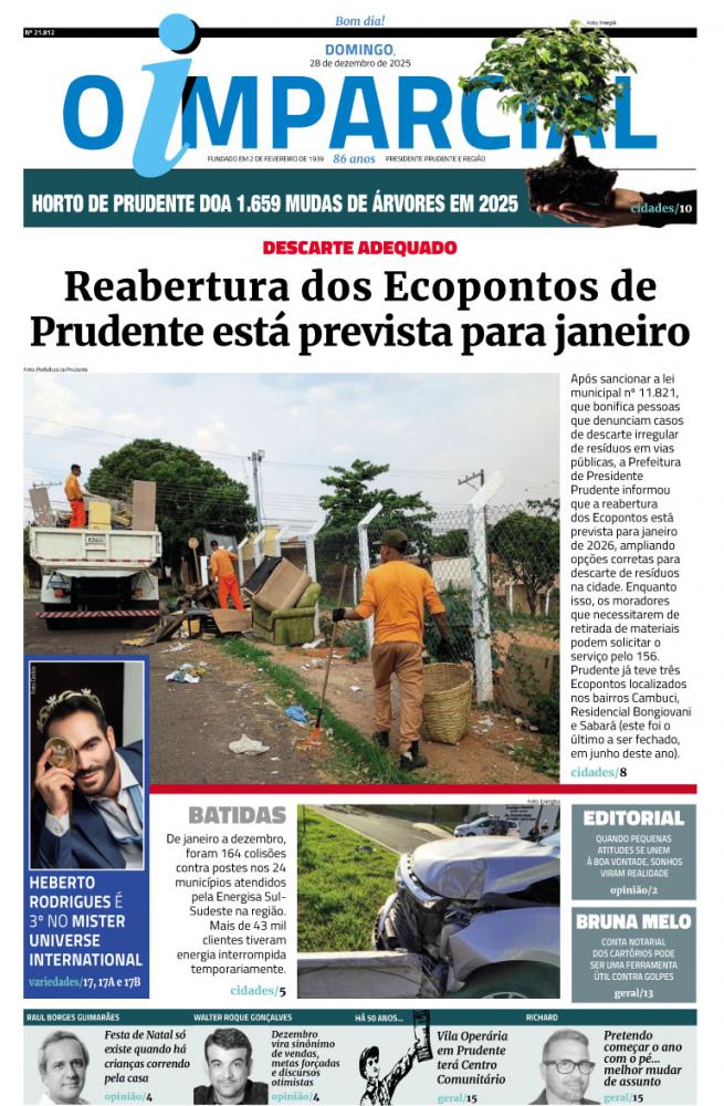 Prefeitura de Prudente prevê reabrir Ecopontos em janeiro - Reabertura dos Ecopontos de Reabertura dos Ecopontos de  Prudente está prevista para janeiro