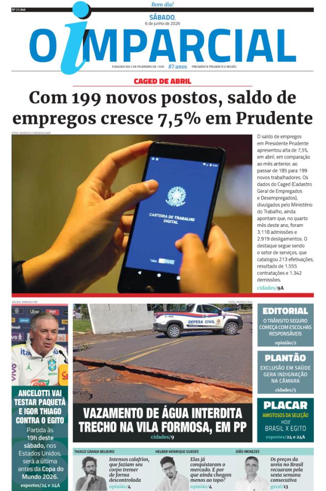 Com 199 novos postos, saldo de empregos cresce 7,5% em Prudente - Com 199 novos postos, saldo de empregos cresce 7,5% em Prudente