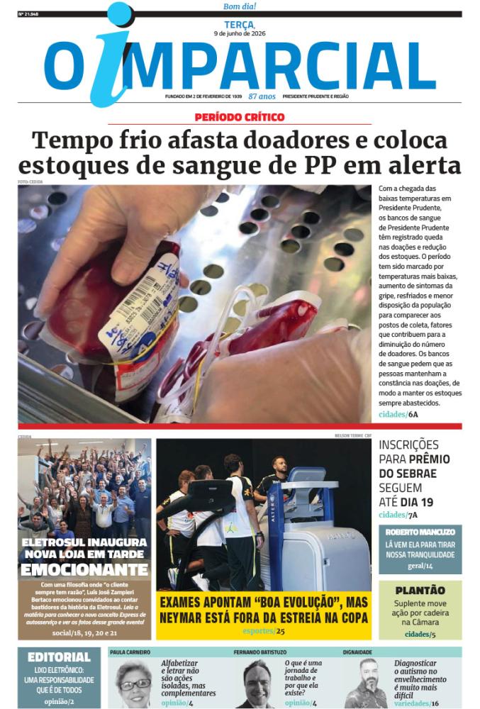 Tempo frio afasta doadores e coloca estoques de sangue de PP em alerta - Tempo frio afasta doadores e coloca estoques de sangue de PP em alerta