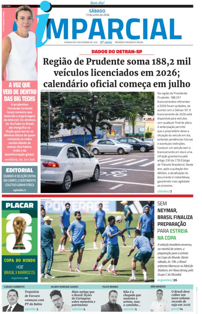 Região de Prudente soma 188,2 mil veículos licenciados em 2026; calendário ofiiial começa em julho - Região de Prudente soma 188,2 mil veículos licenciados em 2026; calendário oficial começa em julho