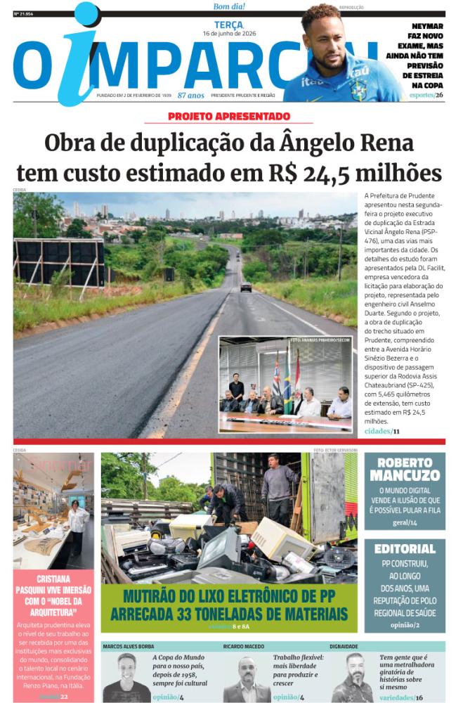 Obra de duplicação da Ângelo Rena tem custo estimado em R$ 24,5 milhões - Obra de duplicação da Ângelo Rena tem custo estimado em R$ 24,5 milhões