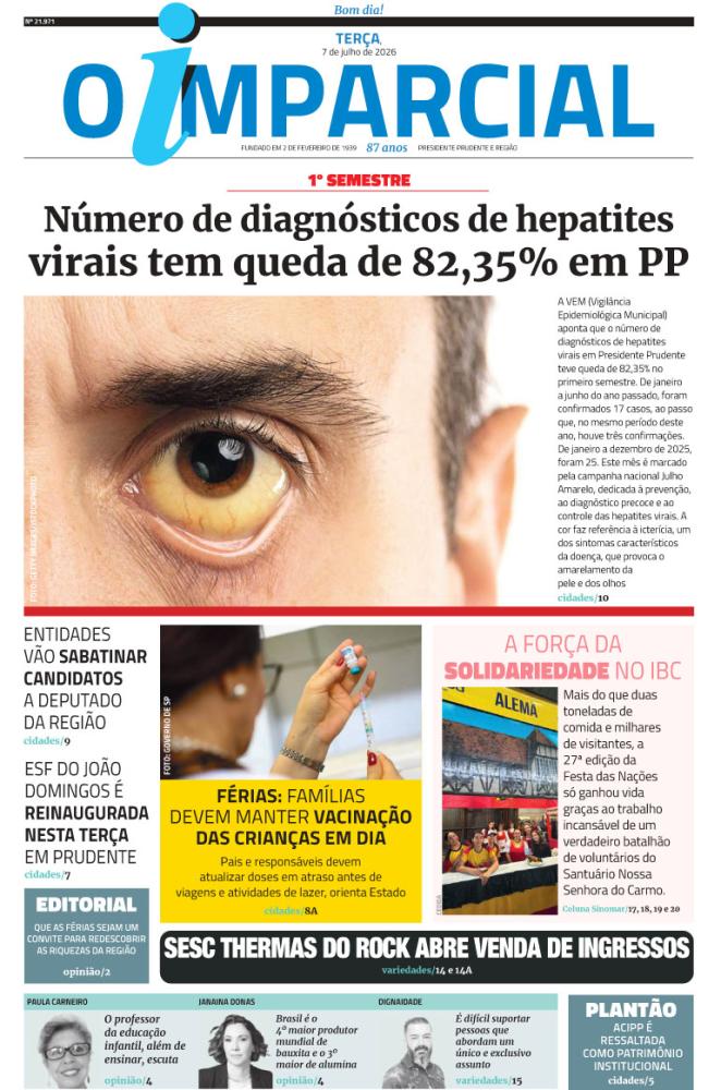 Número de diagnósticos de hepatites virais tem queda de 82,35% em PP - Número de diagnósticos de hepatites virais tem queda de 82,35% em PP