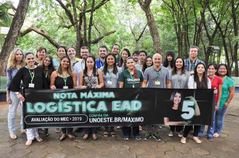 Cedida - Equipe do Nead Unoeste comemora a nota máxima obtida pelo curso de Logística