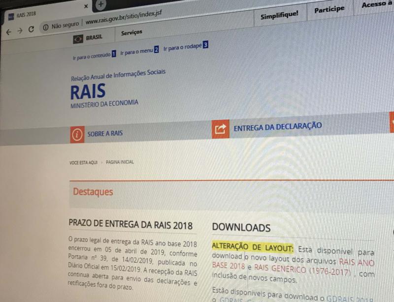 Thiago Morello - Download do sistema está disponível no site www.rais.gov.br