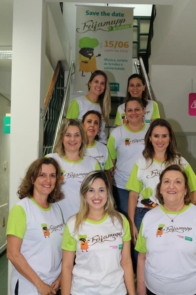 As organizadoras da Feijamupp 2019: Rosangela Jaccoud, Jessica Carrilho, Renata Mazzaro, Juliana Kuhn Medina, Cláudia Macedo Oliveira, Soraya Vidal, Adriana Mazetto Garcia, Juliana Mazaro e Mila Murad.