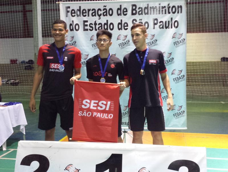 Cedida / Edmilson Anzai  - Pódio todo prudentino: 1º Enzo Anzai da Semepp/Adoar; 2º Caio e 3º Rafael, do Sesi-SP