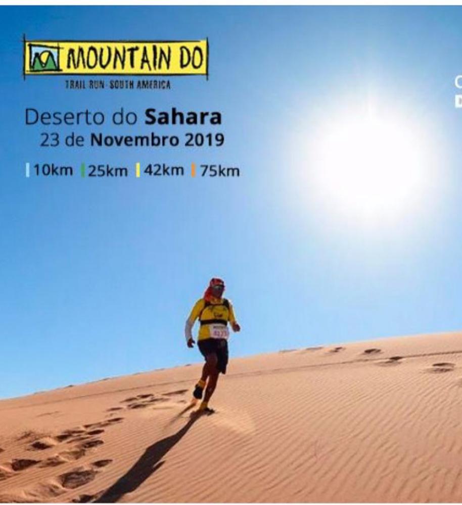 Jornalista Sinomar Calmona no anúncio do site oficial da próxima corrida do Mountain Do do deserto do Saara