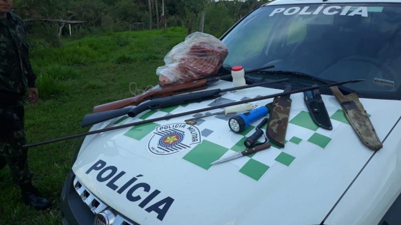 Polícia Militar Ambiental - Materiais utilizados para caça ilegal foram apreendidos por corporação