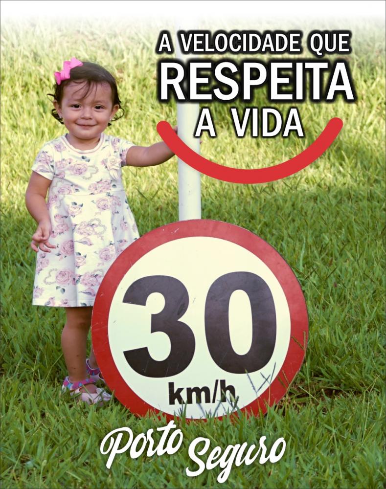 campanha de conscientização sobre limite de velocidade no condomínio porto seguro em presidente prudente usa filhos de moradores como modelos