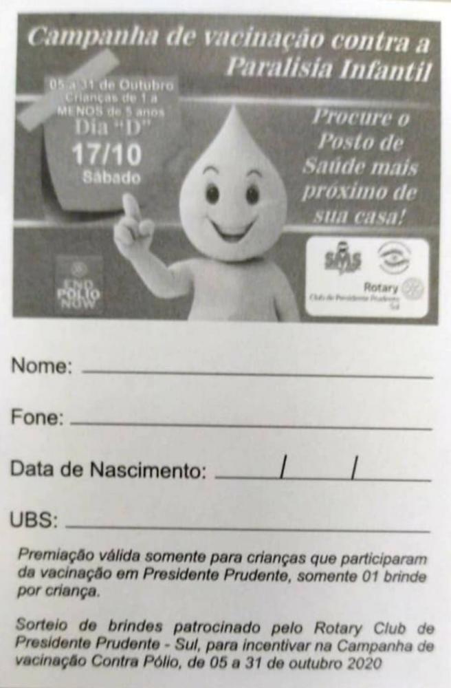 campanha contra a pólio em presidente prudente