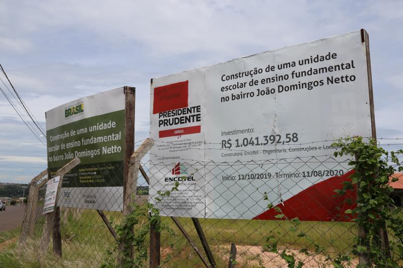 obras de unidades de ensino no joão domingos netto, em presidente prudente, serão retomadas