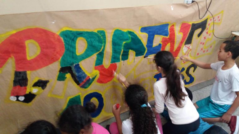 Cedida, Na produção, as crianças aprenderam ainda sobre as diferenças entre grafite e pichação