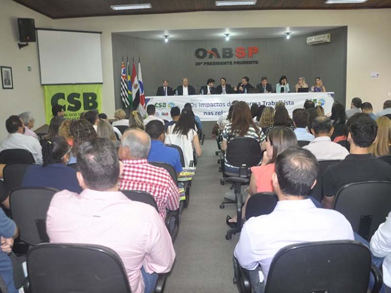 José Reis, Reforma trabalhista foi pauta de seminário realizado em sede da 29ª Subseção da OAB, em Prudente, na manhã de ontem
