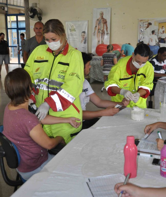 José Reis, Testes de saúde, como aferição da pressão arterial e da glicemia, foram oferecidos ontem