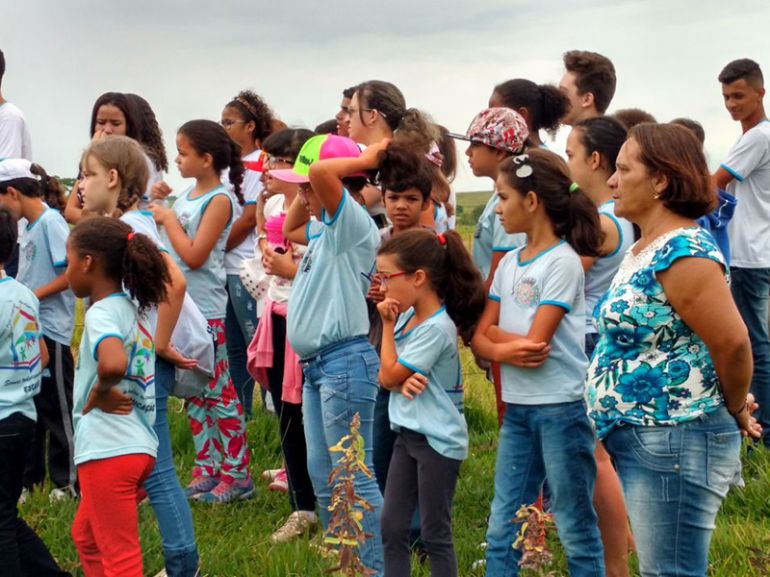 Cedida, Estudantes participaram ontem de curso sobre água, solo e mata