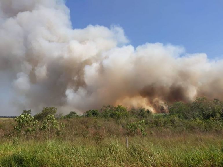 Polícia Militar Ambiental - Presença de fumaça levou equipe até o Parque Estadual do Rio do Peixe, em Ouro Verde