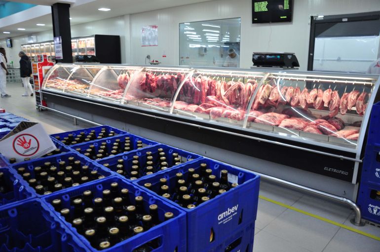 José Reis - Supermercado teve baixa procura por consumidores durante a manhã de jogo do Brasil
