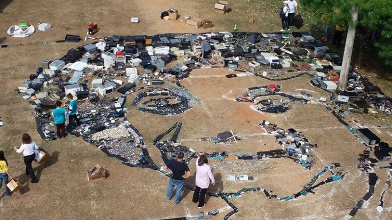 Cedida - Vista do alto, imagem produzida no Parque do Povo medindo 24 por 25 metros de diâmetro