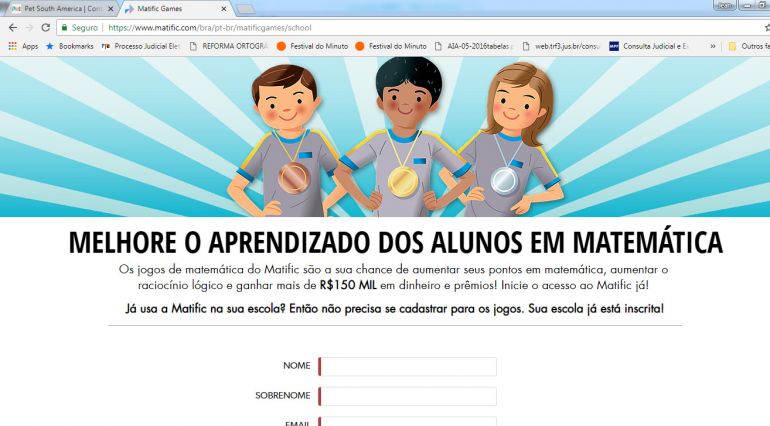 Reprodução - Inscrições, que começaram em agosto, são gratuitas e podem ser efetuadas através do site da Matific
