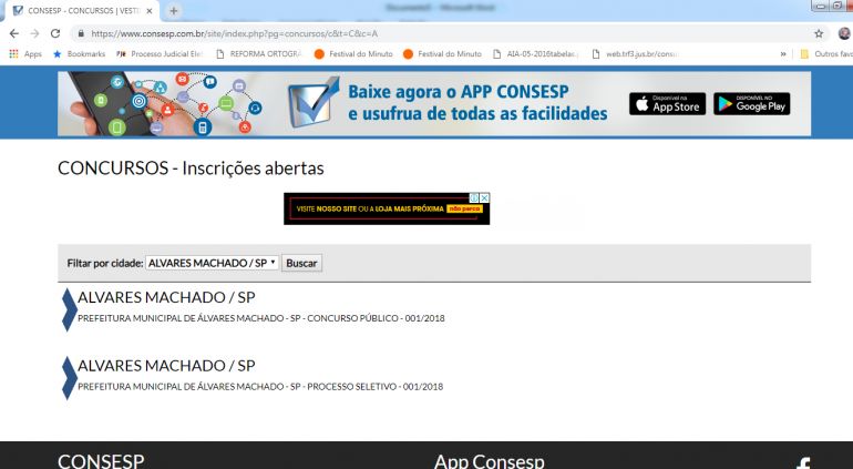 Reprodução - Inscrições são feitas exclusivamente via internet, no site www.consesp.com.br, de hoje a 9 de dezembro